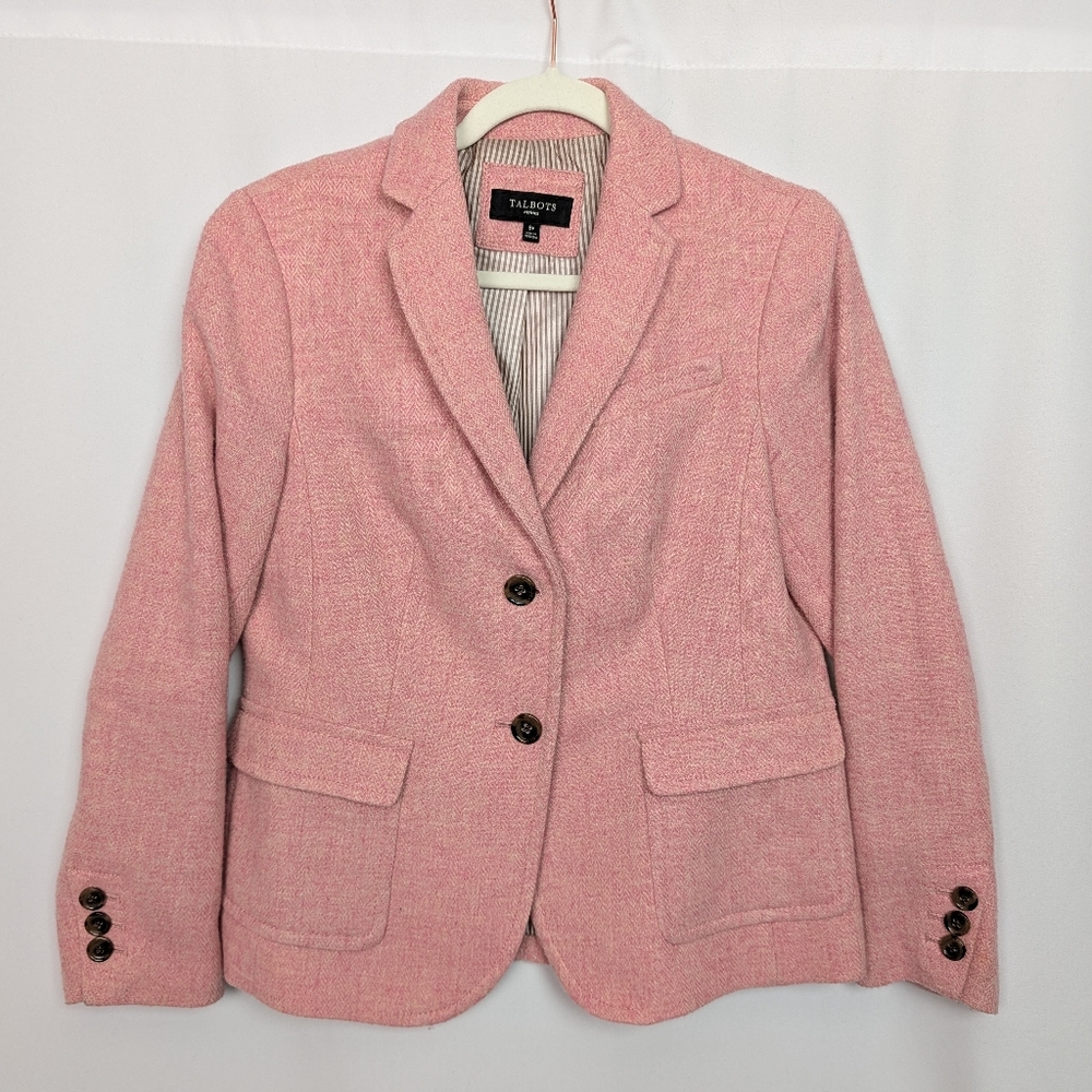 Talbots Herringbone Wool Blazer - image 1